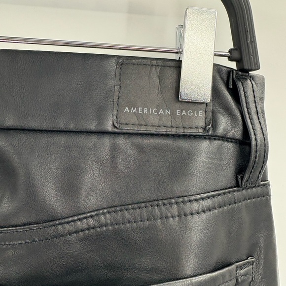 AmericanEagle outfitters black faux leather curvy classic bootcut jeans 28 short - Picture 10 of 16